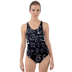 E=mc2 Text Science Albert Einstein Formula Mathematics Physics Cut-out Back One Piece Swimsuit by uniart180623