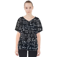 E=mc2 Text Science Albert Einstein Formula Mathematics Physics V-neck Dolman Drape Top by uniart180623