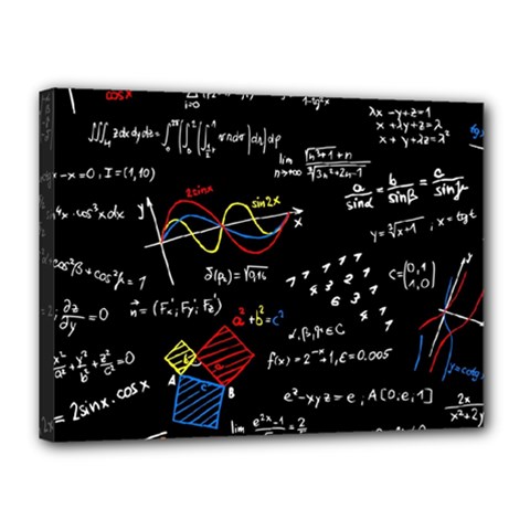 Black Background With Text Overlay Mathematics Formula Board Canvas 16  X 12  (stretched) by uniart180623