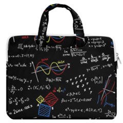 Black Background With Text Overlay Mathematics Formula Board Macbook Pro 16  Double Pocket Laptop Bag  by uniart180623