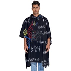 Black Background With Text Overlay Mathematics Formula Board Men s Hooded Rain Ponchos by uniart180623