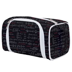 Black Background With Text Overlay Digital Art Mathematics Toiletries Pouch by uniart180623