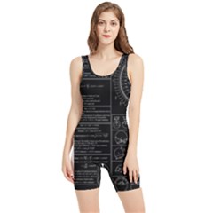 Black Background With Text Overlay Mathematics Trigonometry Women s Wrestling Singlet by uniart180623