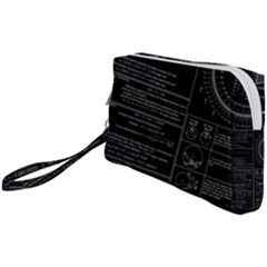 Black Background With Text Overlay Mathematics Trigonometry Wristlet Pouch Bag (small) by uniart180623