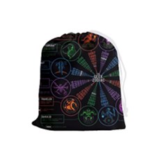 Zodiac Geek Drawstring Pouch (large) by uniart180623