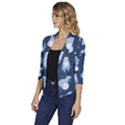 Bear Pattern Patterns Planet Animals Women s Draped Front 3/4 Sleeve Shawl Collar Jacket View2