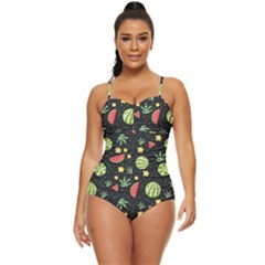 Watermelon Berries Patterns Pattern Retro Full Coverage Swimsuit by uniart180623