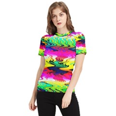 Waves Of Color Women s Short Sleeve Rash Guard by uniart180623