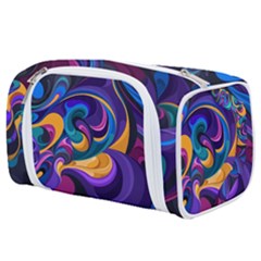 Colorful Waves Abstract Waves Curves Art Abstract Material Material Design Toiletries Pouch by uniart180623