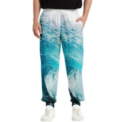 Tsunami Big Blue Wave Ocean Waves Water Men s Elastic Waist Pants by uniart180623