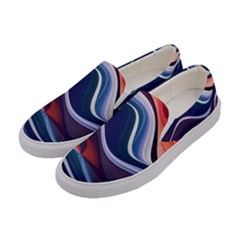 Wave Of Abstract Colors Women s Canvas Slip Ons by uniart180623