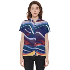 Wave Of Abstract Colors Short Sleeve Pocket Shirt by uniart180623