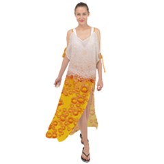 Beer Texture Drinks Texture Maxi Chiffon Cover Up Dress by uniart180623