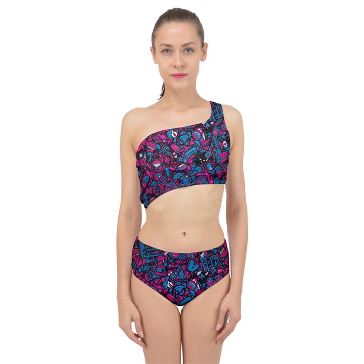 Grafitti Graffiti Abstract Artwork Digital Spliced Up Two Piece Swimsuit