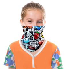 Graffiti Art Cartoon Comic Face Covering Bandana (kids) by uniart180623