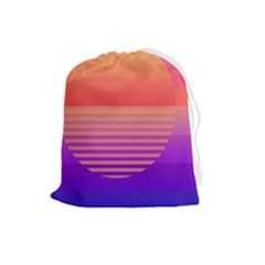 Sunset Summer Time Drawstring Pouch (large) by uniart180623