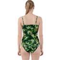 Green Military Background Camouflage Cut Out Top Tankini Set View2