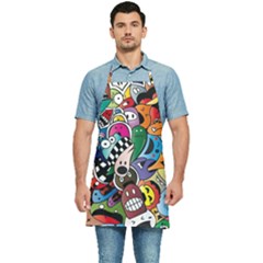 Cartoon Explosion Cartoon Characters Funny Kitchen Apron by uniart180623