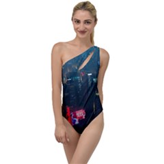 Cityscape Digital Art To One Side Swimsuit by uniart180623