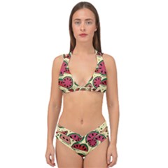 Watermelon Pattern Slices Fruit Double Strap Halter Bikini Set by uniart180623