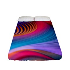 Colorful 3d Waves Creative Wave Waves Wavy Background Texture Fitted Sheet (full/ Double Size) by uniart180623