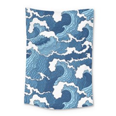 Waves Aesthetics Illustration Japanese Small Tapestry by uniart180623