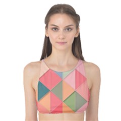 Background Geometric Triangle Tank Bikini Top by uniart180623