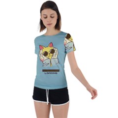 Loading Cat Cute Cuddly Animal Sweet Plush Back Circle Cutout Sports Tee by uniart180623