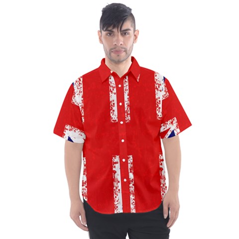 Union Jack London Flag Uk Men s Short Sleeve Shirt by Celenk