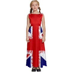 Union Jack London Flag Uk Kids  Satin Sleeveless Maxi Dress by Celenk