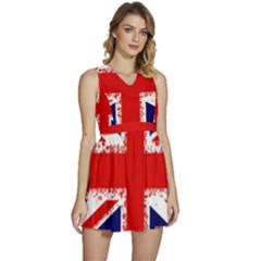 Union Jack London Flag Uk Sleeveless High Waist Mini Dress by Celenk