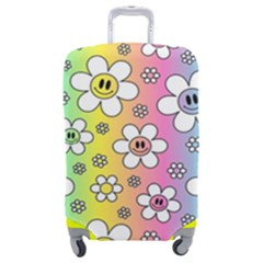 Funny Flowers Smile Face Camomile Luggage Cover (medium) by flowerland