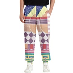 Abstract Shapes Colors Gradient Men s Elastic Waist Pants by Simbadda