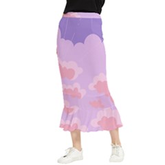 Sky Nature Sunset Clouds Space Fantasy Sunrise Maxi Fishtail Chiffon Skirt by Simbadda