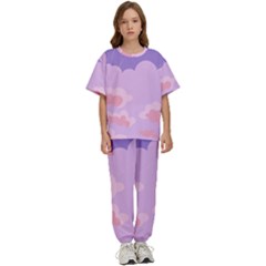 Sky Nature Sunset Clouds Space Fantasy Sunrise Kids  Tee And Pants Sports Set by Simbadda