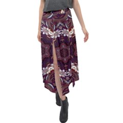 Rosette Kaleidoscope Mosaic Abstract Background Velour Split Maxi Skirt by Simbadda