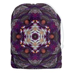 Rosette Kaleidoscope Mosaic Abstract Background Art Drawstring Pouch (3xl) by Simbadda