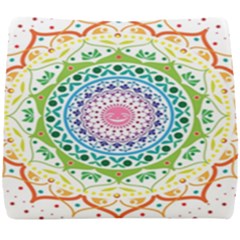 Mandala Pattern Rainbow Pride Seat Cushion by Simbadda