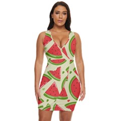 Cute Watermelon Seamless Pattern Draped Bodycon Dress by Simbadda