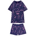 Various Cute Girly Stuff Seamless Pattern Kids  Swim Tee and Shorts Set View1