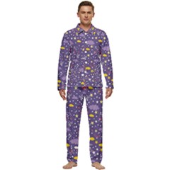 Pattern Cute Clouds Stars Men s Long Sleeve Velvet Pocket Pajamas Set by Simbadda