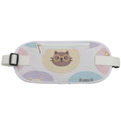 Cute Cat Seamless Pattern Background Rounded Waist Pouch by Simbadda