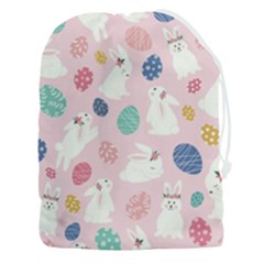 Cute Bunnies Easter Eggs Seamless Pattern Drawstring Pouch (3xl) by Simbadda