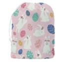 Cute Bunnies Easter Eggs Seamless Pattern Drawstring Pouch (3XL) View2