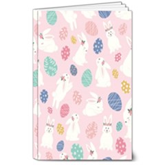 Cute Bunnies Easter Eggs Seamless Pattern 8  X 10  Softcover Notebook by Simbadda