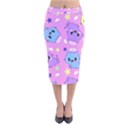 Seamless Pattern With Cute Kawaii Kittens Velvet Midi Pencil Skirt View1