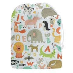 Children Alphabet Seamless Pattern Drawstring Pouch (3xl) by Simbadda