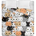 Cute Cat Kitten Cartoon doodle Seamless Pattern Duvet Cover Double Side (King Size) View2