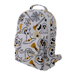 Funny Hand Drawn Halloween Pattern Flap Pocket Backpack (large) by Simbadda