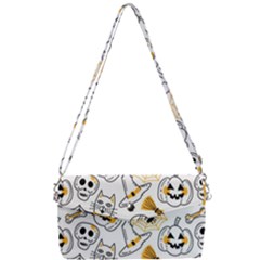 Funny Hand Drawn Halloween Pattern Removable Strap Clutch Bag by Simbadda